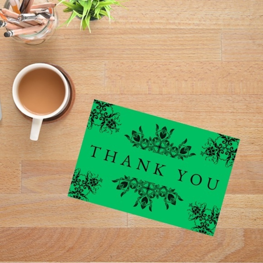 10 Green Thank You Cards